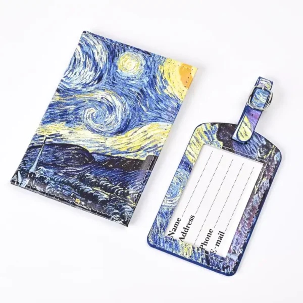 Galaxy Print Passport Case With Luggage Tag