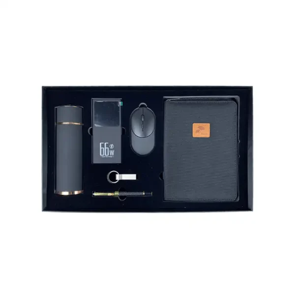 Office Gift Set Portfolio Notebook with Power Bank USB Pen Thermoses