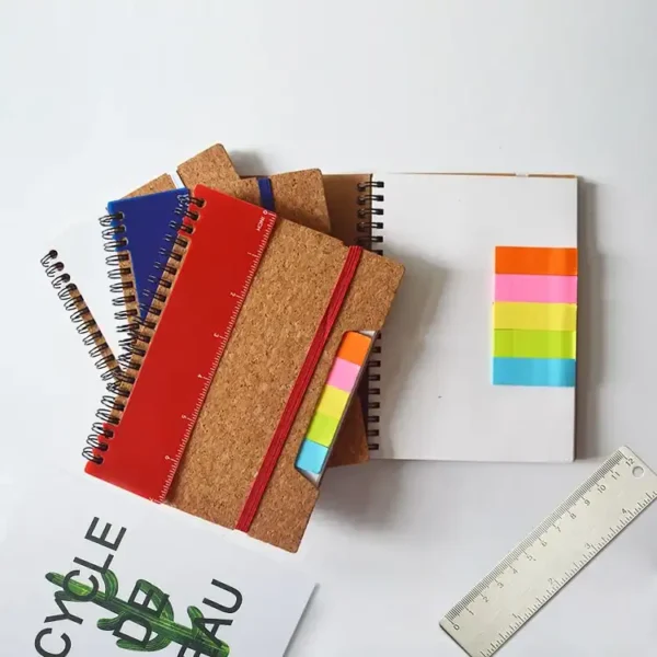 Office Stationery Spiral Recyled Notebook with Sticky notes - Image 2